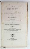 CLARENDON, EDWARD HYDE, first Earl of. The History of the Rebellion and Civil Wars in England.  8 vols.  1826